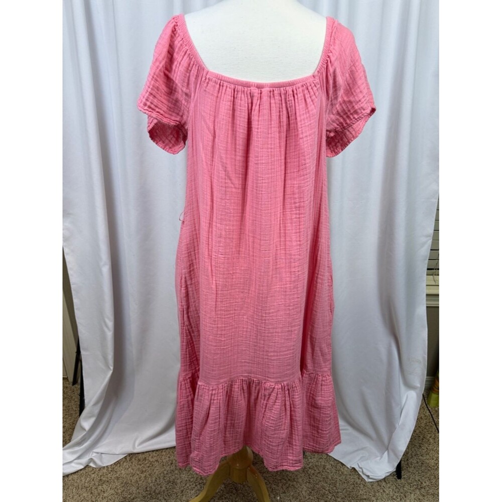 Time and Tru Coral-Pink Lightweight Dress, Medium